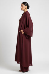 Flowy Georgette Maroon Coord Set